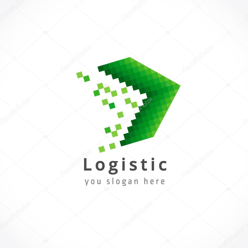 Logistic green arrow company logo