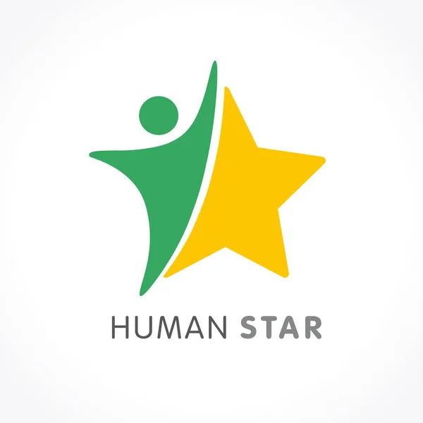 Mänskliga stjärna kreativa Logotypdesign — Stock vektor