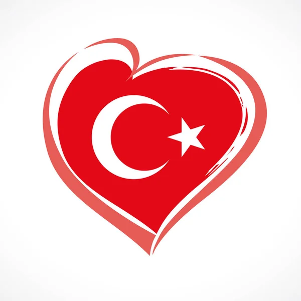 Αγάπη Τουρκία σημαία έμβλημα — Διανυσματικό Αρχείο