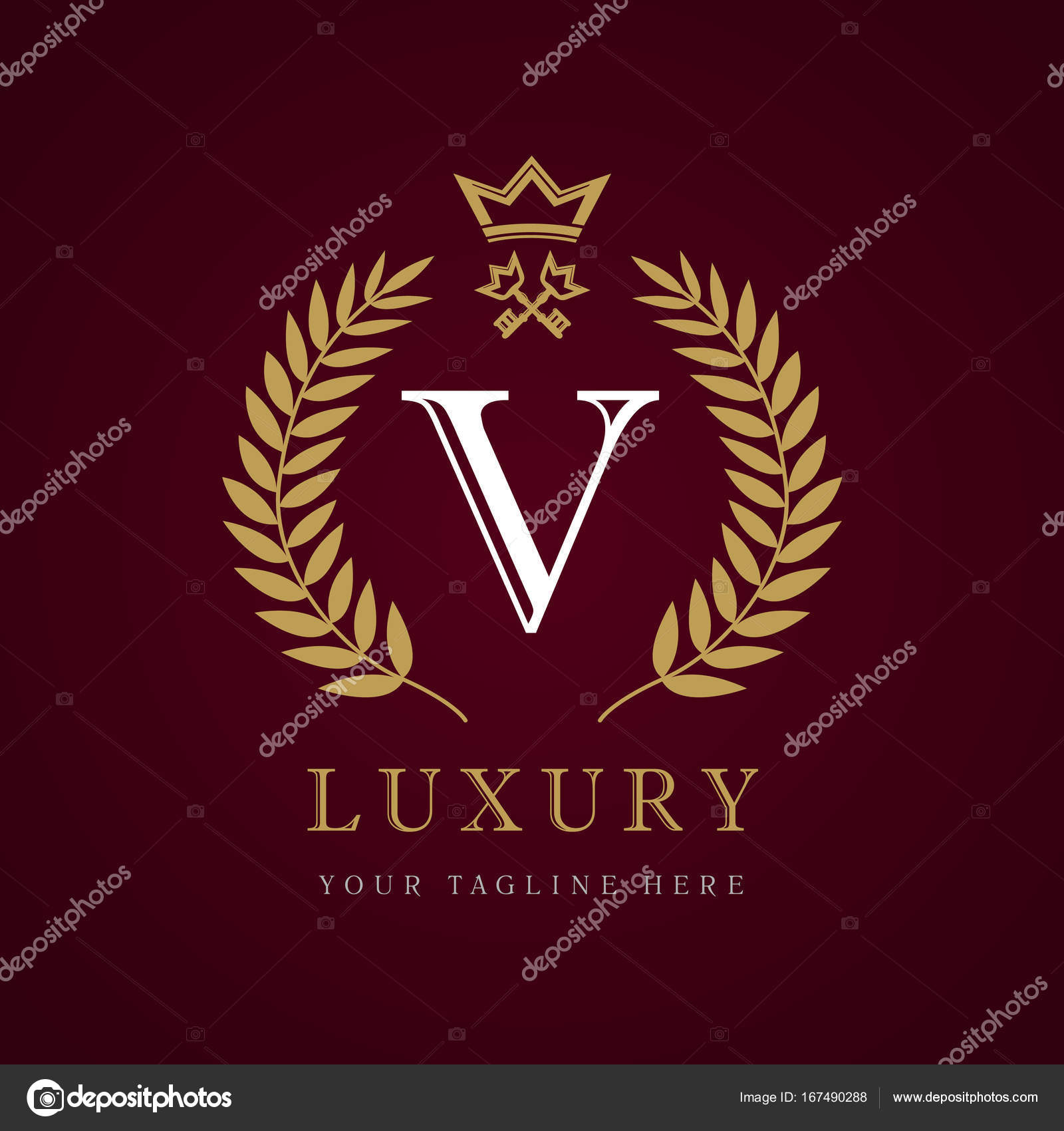 Luks Kaligrafi Harf V Tac Anahtar Monogram Logosu Stok Luks Kaligrafi Harf V Tac Anahtar Monogram Logosu Stok