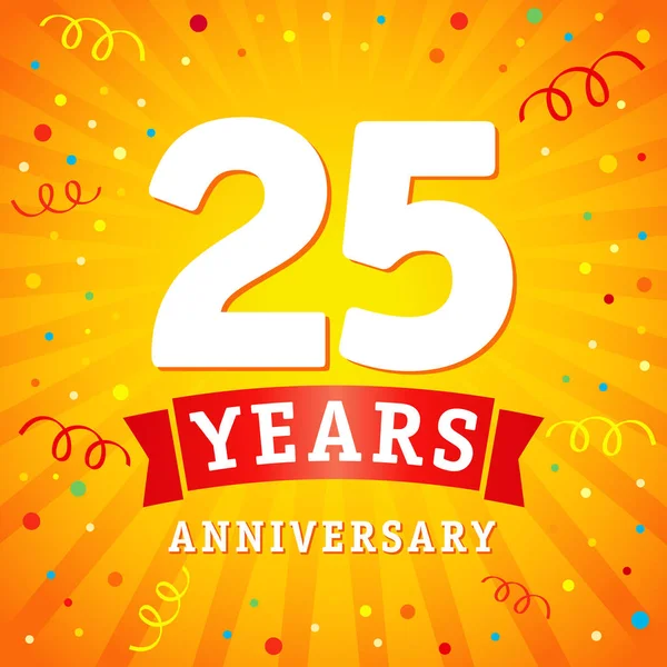 25 jaar jubileum logo viering kaart — Stockvector