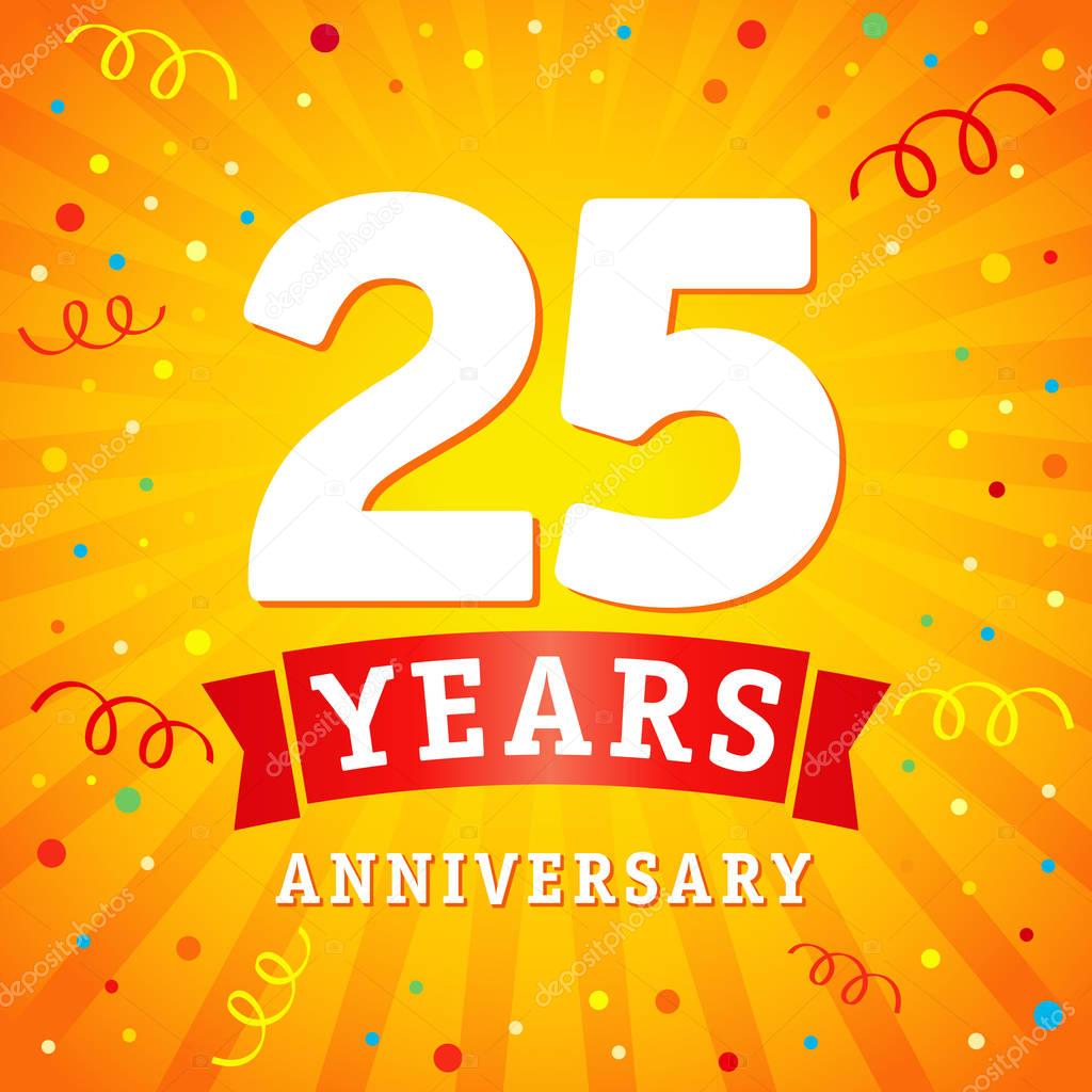 25 years anniversary logo celebration card