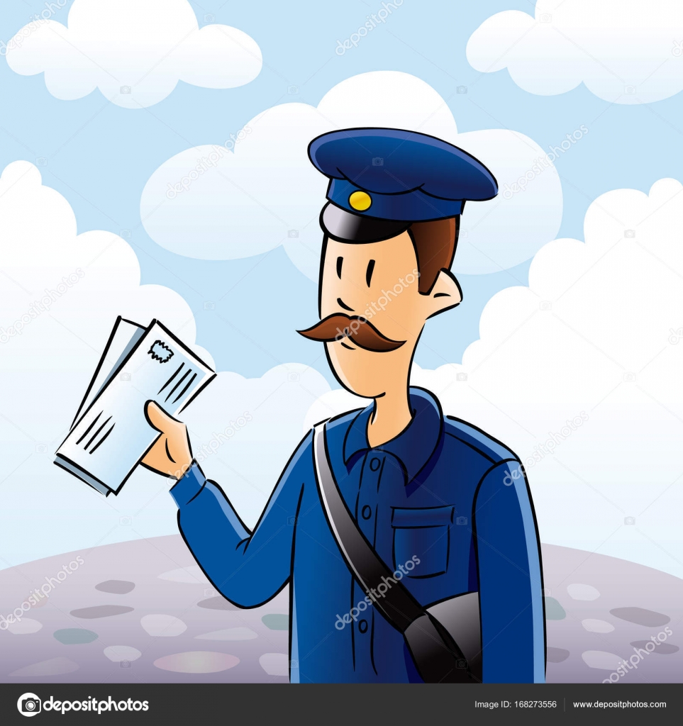 Carta entrega do carteiro ilustração — Vetores de Stock 