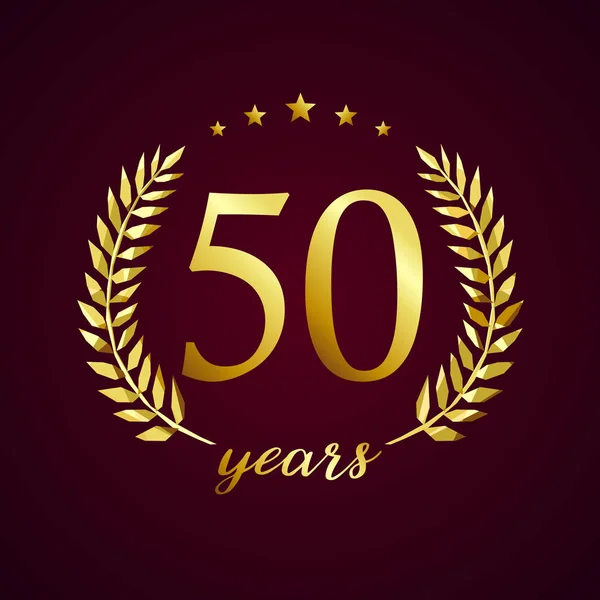 Logotype de luxe de 50 ans . — Image vectorielle