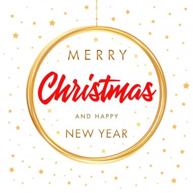 Neşeli Noel ve mutlu yeni yıl kaligrafi beyaz bayrak