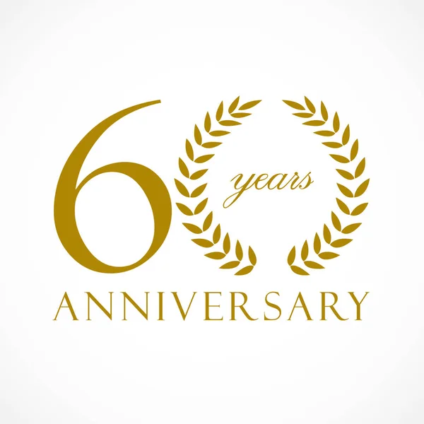 60 jaar oud luxe logo — Stockvector