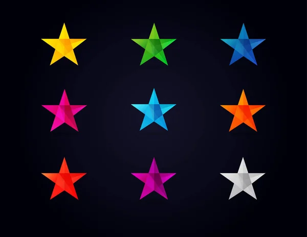 Forme d'étoiles icônes de couleur art — Image vectorielle