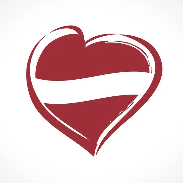 Godło flaga Łotwy miłość kolorowe — Wektor stockowy