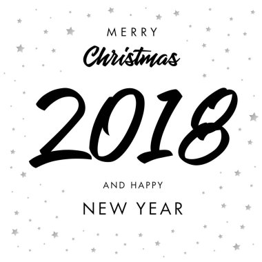 Hat Merry Christmas 2018 ve mutlu yeni yıl tebrik kartı