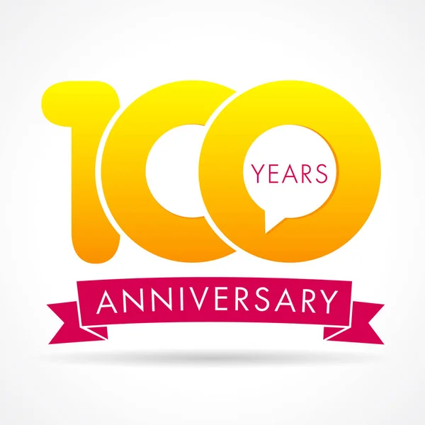 Logo Comunicación 100 Años Aniversario Etiqueta Logotipo Cumpleaños 100 Años — Archivo Imágenes Vectoriales