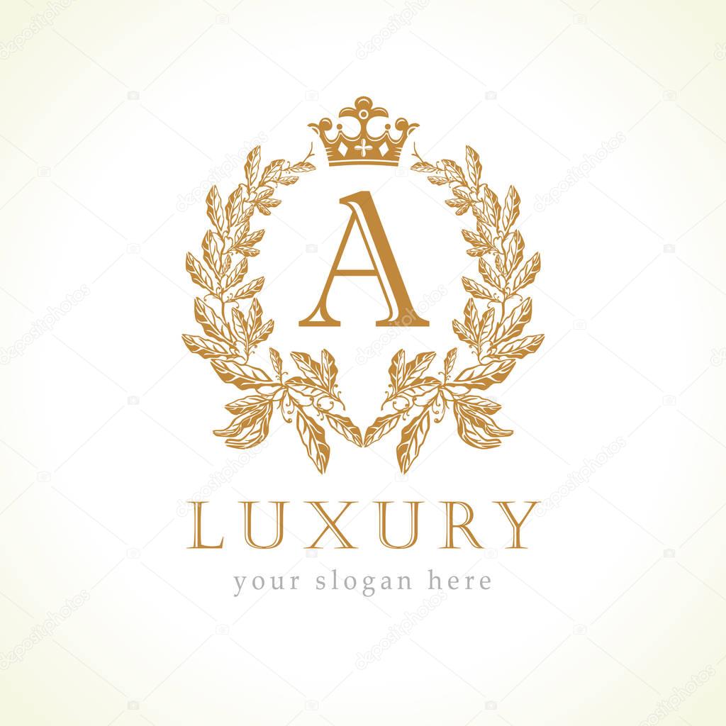 Download Luxury Letter Crown Monogram Logo Laurel Elegant Beautiful ...