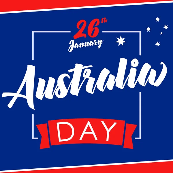 Australia Day January Greeting Card Vector Illustration 26Th January Australia — Stock Vector