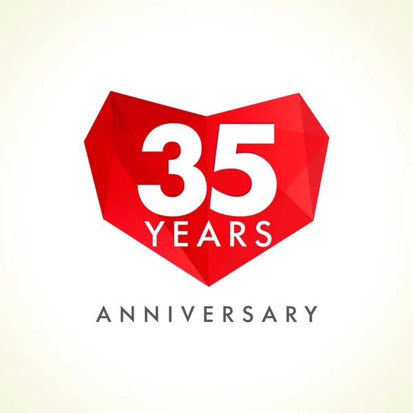 Aniversário Anos Celebrando Logotipo Com Corações Luxuoso Celebrando Cumprimentos Parabéns — Vetor de Stock