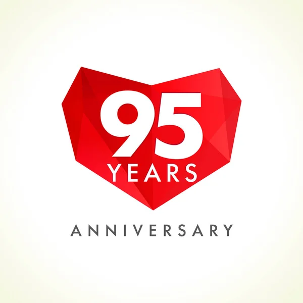 Aniversário Anos Celebrando Logotipo Com Corações Luxuoso Celebrando Cumprimentos Parabéns — Vetor de Stock