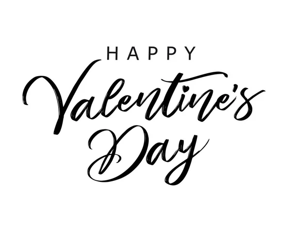 Nápis Happy Valentines Day Banner Černé Valentinky Den Šablony Přání — Stockový vektor