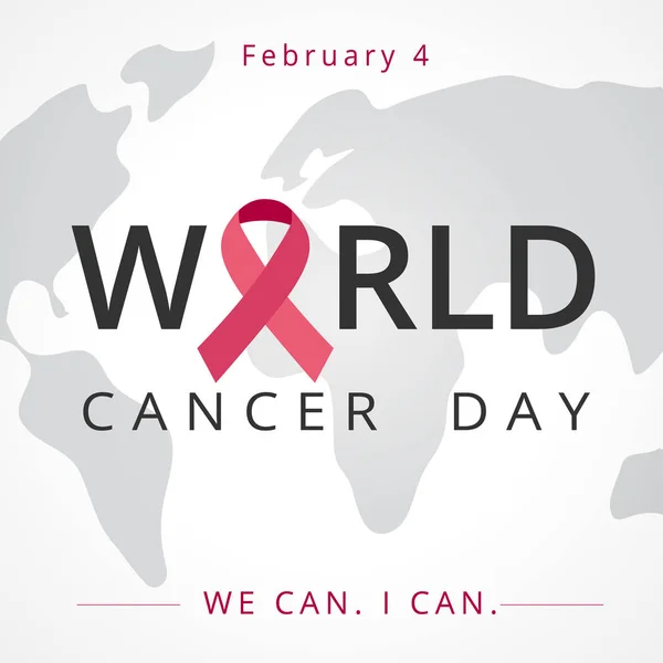 Journée Mondiale Cancer Bannière Lettrage Carte Nous Pouvons Peux Février — Image vectorielle
