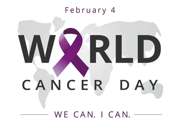 Journée Mondiale Cancer Lettrage Carte Nous Pouvons Peux Bannière Février — Image vectorielle