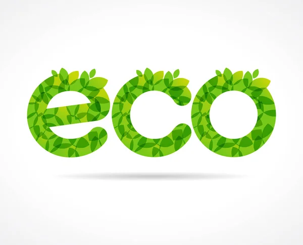 Eco Green Leaf Logo Eco Food Organic Bio Products Label — Stock Vector