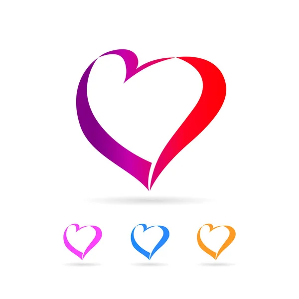Ikona Miłość Kolorowe Serca Wektor Wzór Kolorowe Serca Elementów Walentynki — Wektor stockowy
