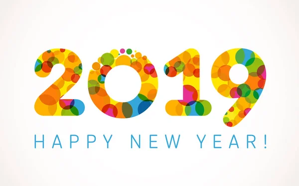 2019 A mutlu yeni yıl tebrik. Tatil renkli arka plan, kabarcıklar desen şekli. Komik izole basamak, izole numaraları şablon. Yüzde % off fikir, renkli mektup O, 0 sıfır boş simgesi.