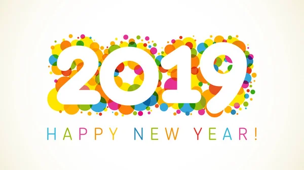 2019 A mutlu yeni yıl Noel selamlar. Tatil renkli arka plan, kabarcıklar desen şekli. Komik izole basamak, izole numaraları şablon. Yüzde % off fikir, renkli mektup O, 0 sıfır boş simgesi.