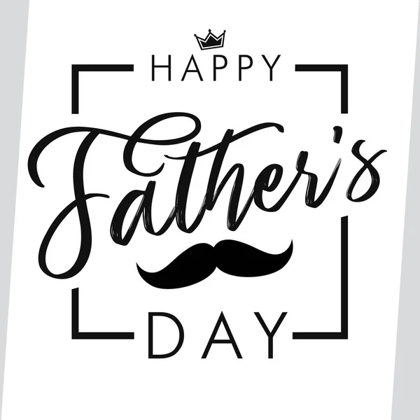 Happy Father Day Elegante Belettering Wenskaart Happy Fathers Day Vector — Stockvector
