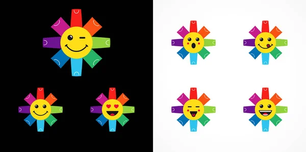 Kimlik Marka Satılık Animasyon Yıldız Logo Fikir Çiçekler Şeklinde Alışveriş — Stok Vektör