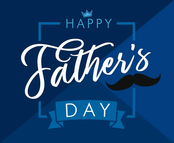 Счастливого Дня Отца Синими Открытками Днем Отца Векторное Каллиграфическое Знамя — стоковый вектор