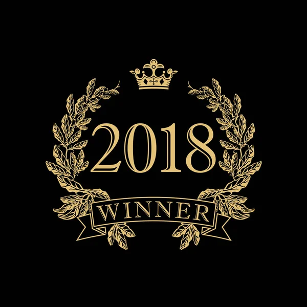 2018 Βραβεία Χαιρετισμούς Παλάμες Πλαισιωμένο Πολυτελείς Απομονωμένες Χρυσή Ασημένια Στρογγυλή — Διανυσματικό Αρχείο