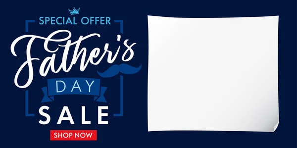 Ειδική Προσφορά Ημέρα Του Πατέρα Πώληση Μπλε Banner Ημέρα Του — Διανυσματικό Αρχείο