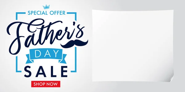 Special offer, Father`s Day sale light banner. Father Day special offer SALE promotion vector calligraphy background