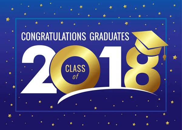 Graduando Classe 2018 Ilustração Vetorial Classe 2018 Gráficos Design Para — Vetor de Stock