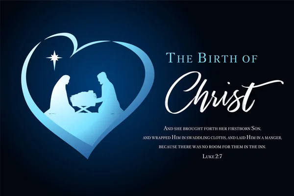 Adegan Natal Bayi Yesus Palungan Dengan Maria Dan Yusuf Siluet - Stok Vektor