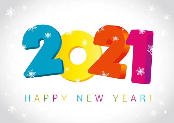 Feliz Ano Novo 2021 Logotipo Colorido Design Texto Cobertura Diário — Vetor de Stock