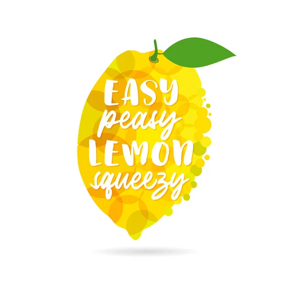 Logo Easy Peasy Lemon Squeezy Bulles Jaunes Citron Avec Typographie — Image vectorielle