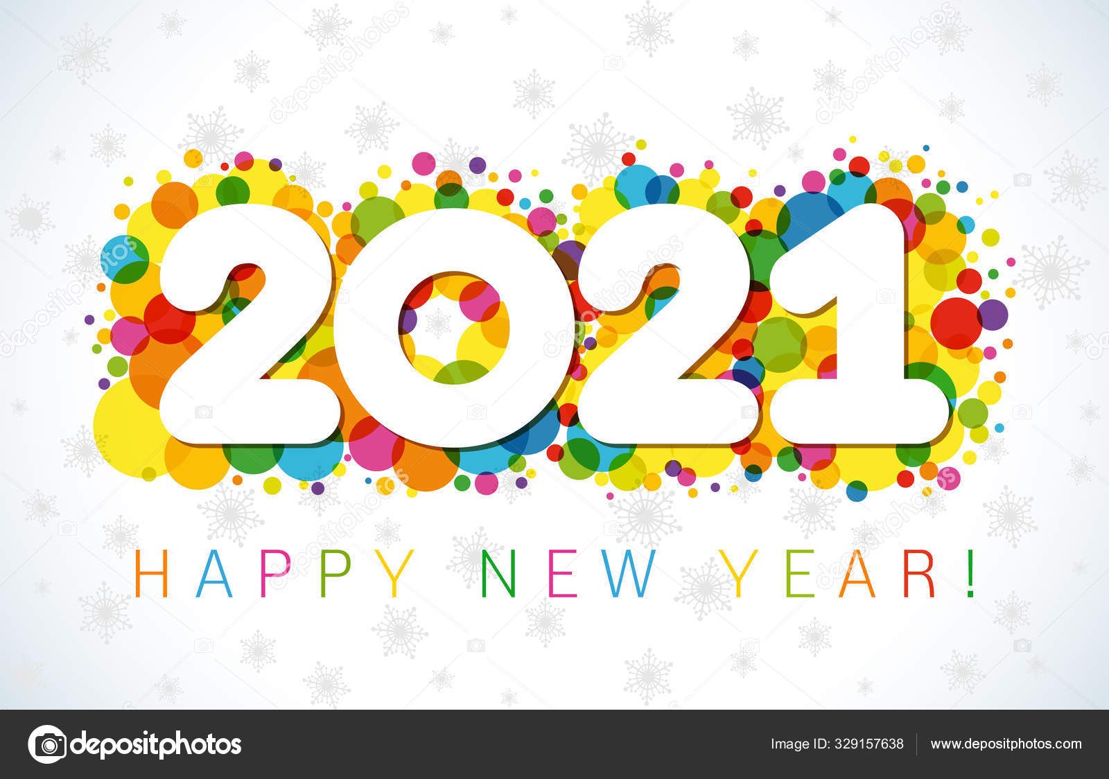 2021 Happy New Year Greeting Card Xmas White Background Holiday Stock  Vector Image by ©Koltukov_Alek #329157638