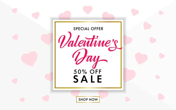 Valentines Day Sale Background Rose Hearts Gray Colors Background Vector — Stock Vector