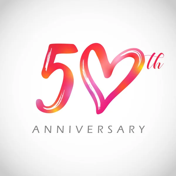 Years Old Logotype Anniversary Numbers Decorative Symbol Congrats Brushing Style — 스톡 벡터