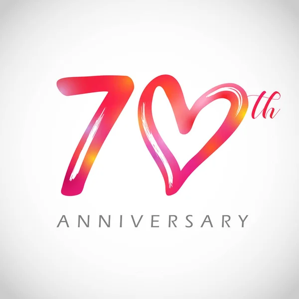 Years Old Logotype Anniversary Numbers Decorative Symbol Congrats Brushing Style — 스톡 벡터