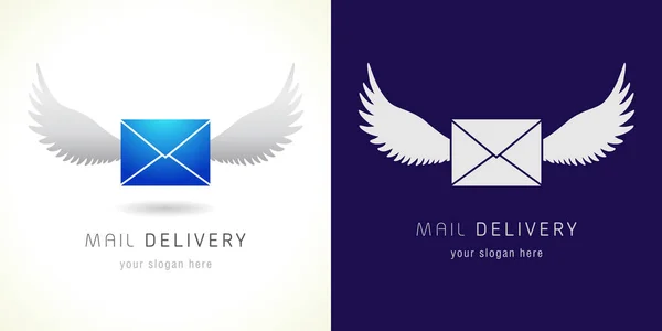 Postzustellung Kreatives Logo Mail Service Symbol Abzeichenkonzept Fliegender Umschlag Für — Stockvektor