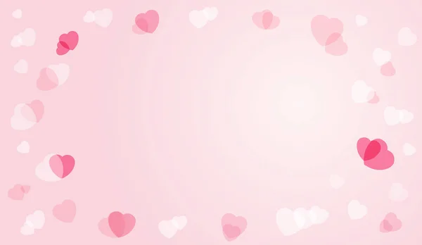 Carte Postale Coeur Saint Valentin Coeurs Éléments Volants Sur Fond — Image vectorielle