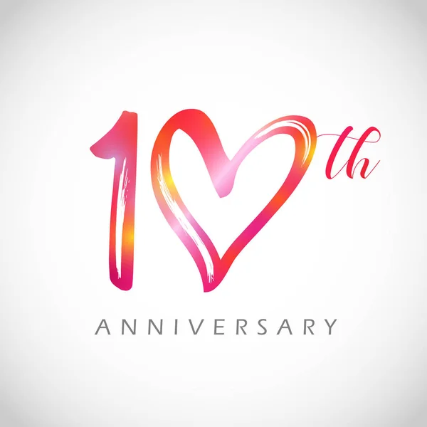 Logotype Ans Numéros 10E Anniversaire Symbole Décoratif Félicitations Dans Style — Image vectorielle