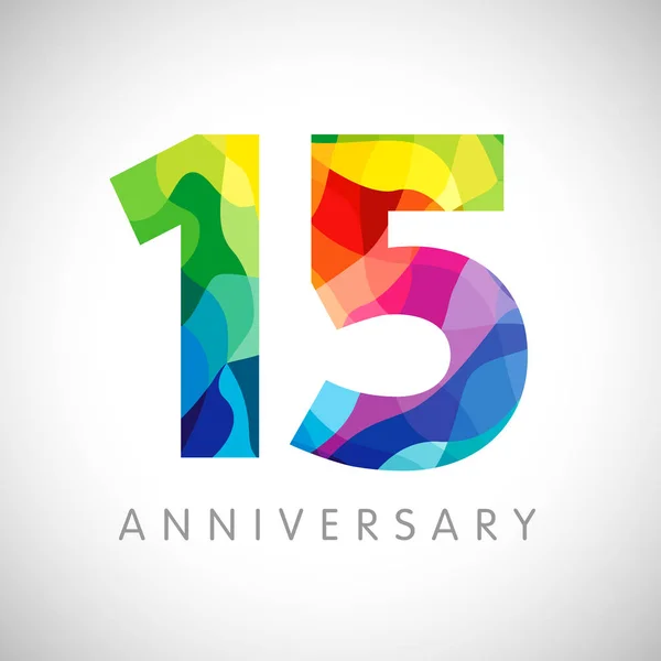 Les Numéros 15E Anniversaire Logotype Ans Félicitations Lumineuses Modèle Conception — Image vectorielle