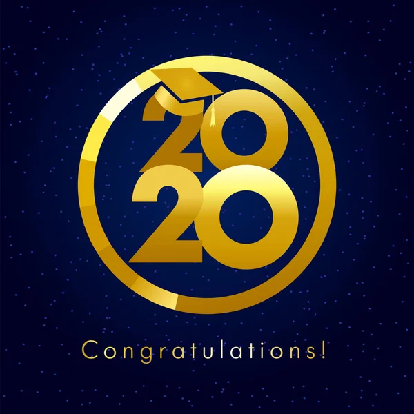 Class 2020 Year Graduation Banner Awards Concept Shining Sign Happy — 스톡 벡터