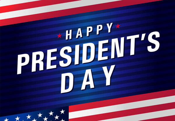 С Днем президентов США с флагом. Голосуйте в США 2020, дизайн баннера патриотический фон. Американский праздник Дня Президента 17 февраля. Векторная иллюстрация
