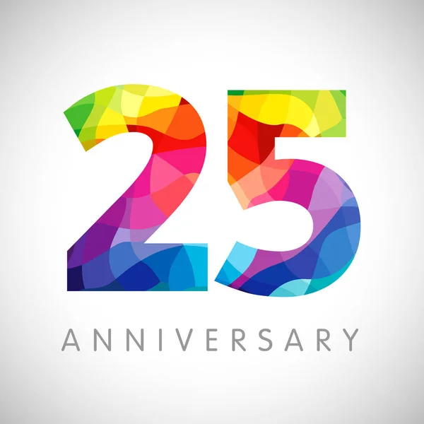 Anniversary Numbers Years Old Logotype Bright Congrats Isolated Abstract Graphic — Stock Vector