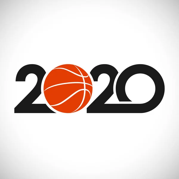 Баскетбольный Конкурс Иконы 2020 Года Концепция Наград Вырезать Номер Логотипа — стоковый вектор
