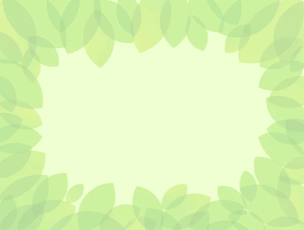 Зеленые Листья Рамка Весна Летний Фон Элементами Растений Прозрачными Эффектами — стоковый вектор