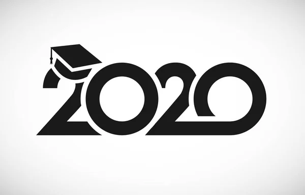 Logo Laurea Class 2020 Segno Shirt Concetto Maschera Vettoriale Monocromatica — Vettoriale Stock
