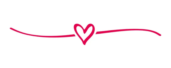 Ručně Kreslený Tvar Srdce Roztomilou Kresbou Čáry Dělič Tvar Láska — Stockový vektor